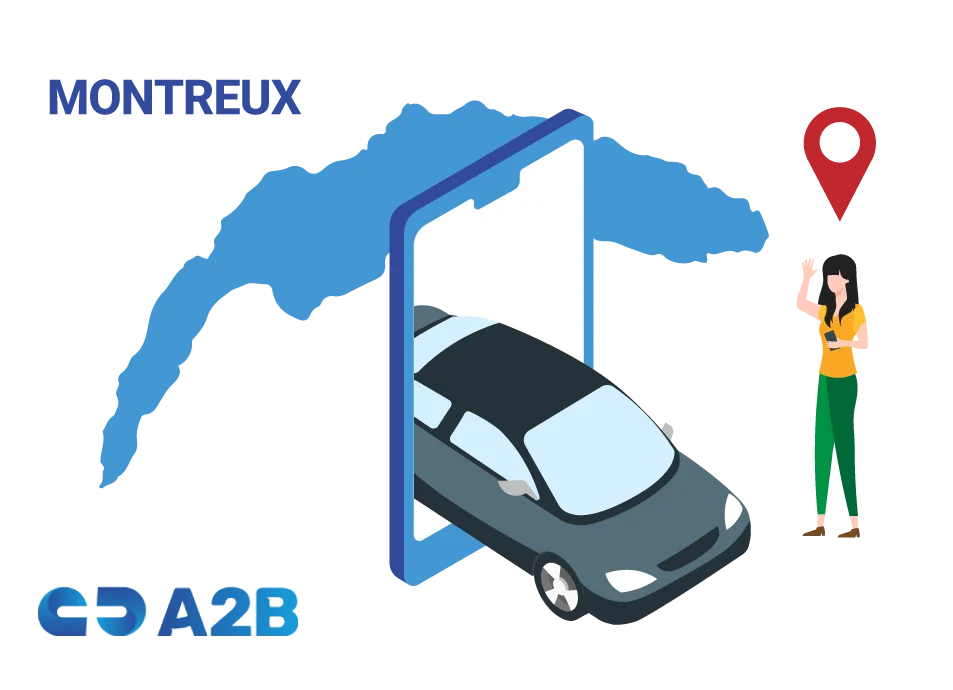 Illustration comande d'un taxi à Montreux via l'App