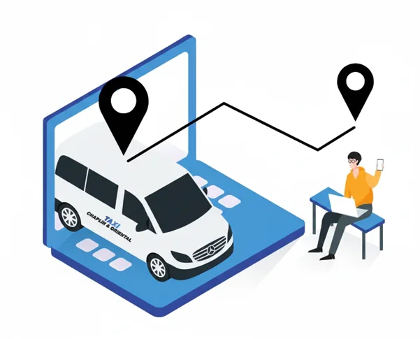 illustration d'un taxi van à Montreux