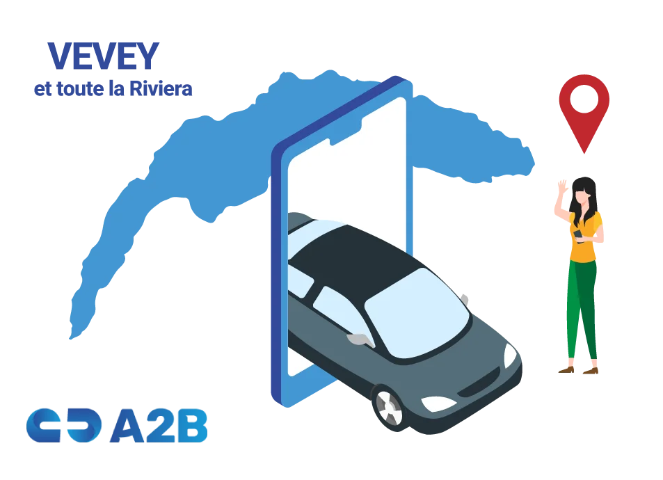 Illustration comande d'un taxi à Vevey via l'App